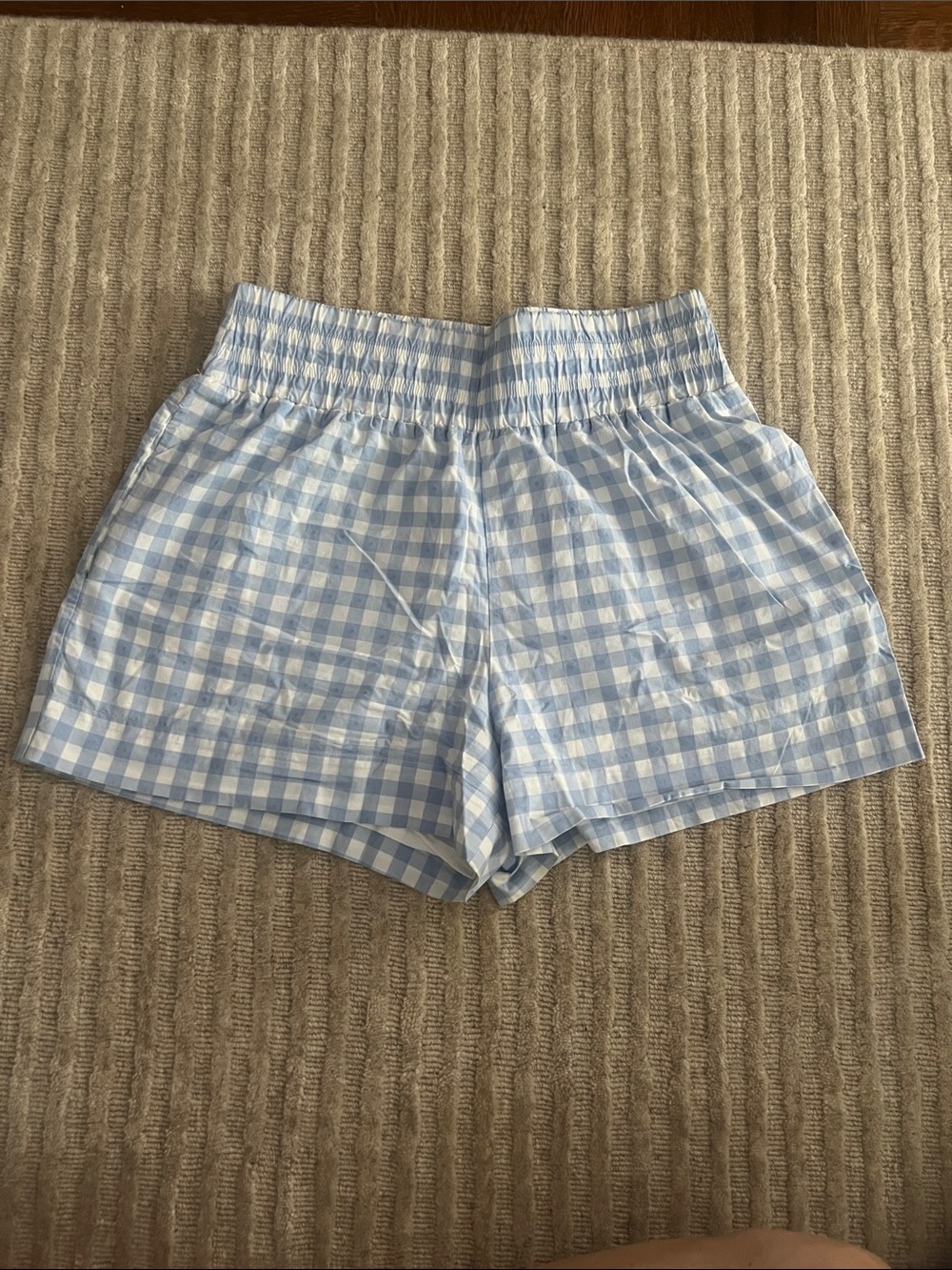 Hill House Home Light Blue Jacquard Gingham Check Livie Nap Shorts Size X-Large